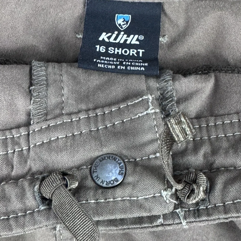 Kuhl Legendary Straight Leg Pant Women 16 Short Brown Outdoor Hiking Utility